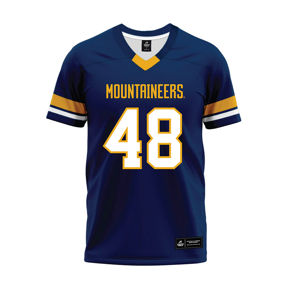 West Virginia - NCAA Football : Nate Flower - Blue Premium Football Jersey-0