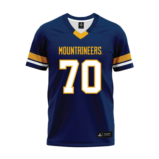 West Virginia - NCAA Football : Griffin Fogle - Blue Premium Football Jersey-0