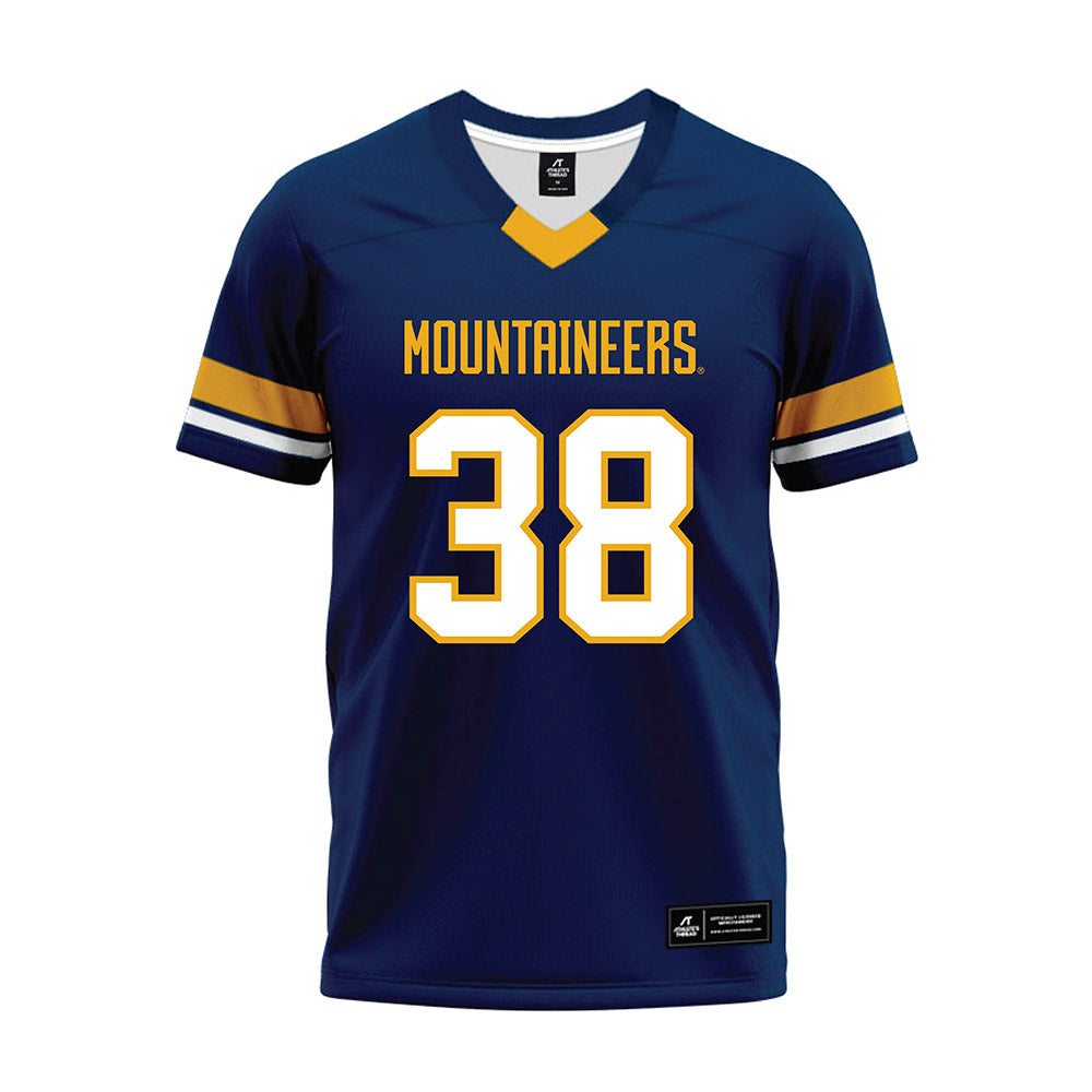 West Virginia - NCAA Football : Macguire Moss - Blue Premium Football Jersey-0