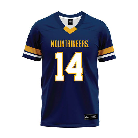 West Virginia - NCAA Football : Khalil Wilkins - Blue Premium Football Jersey-0