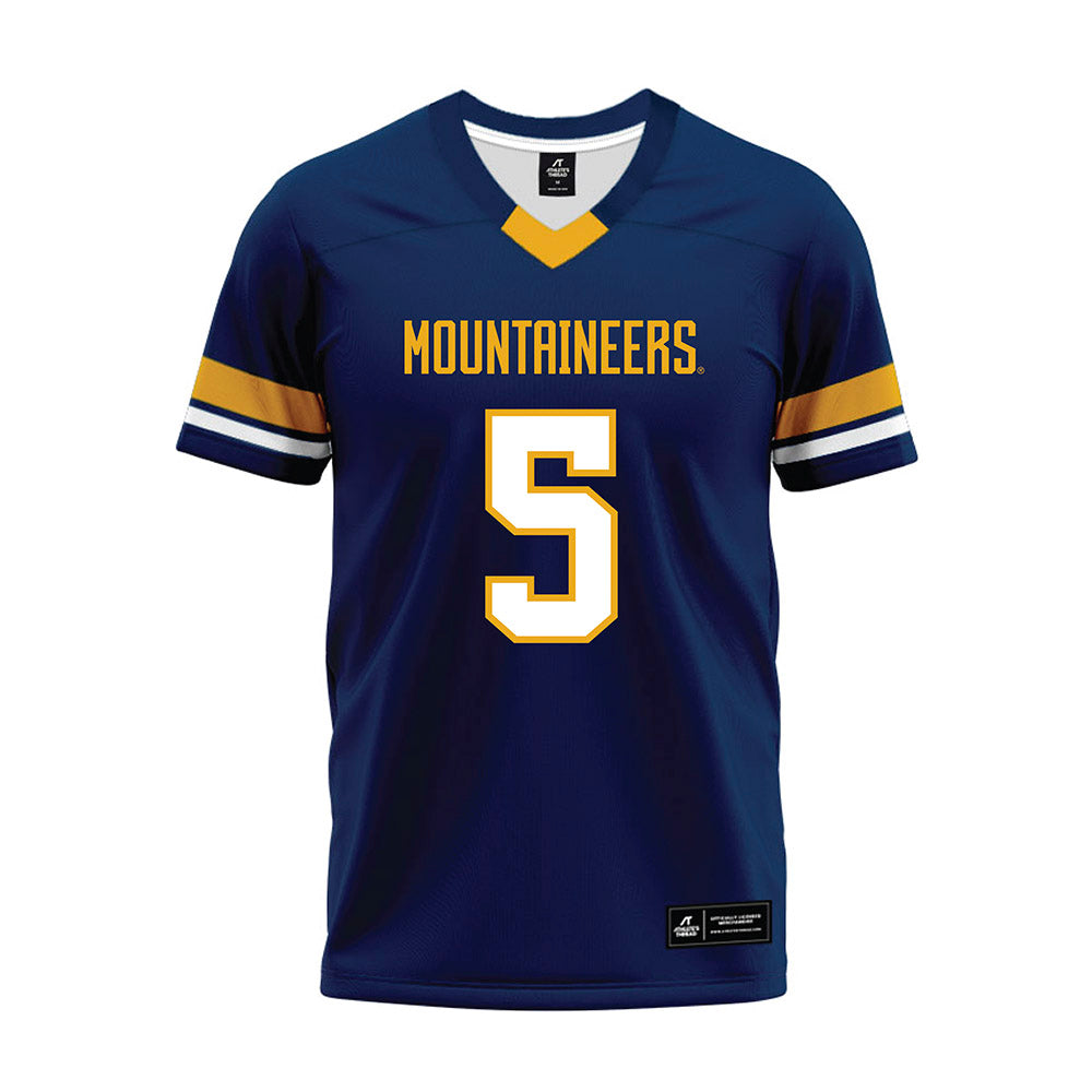 West Virginia - NCAA Football : Jaden Bray - Blue Premium Football Jersey-0