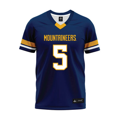 West Virginia - NCAA Football : Jaden Bray - Blue Premium Football Jersey-0