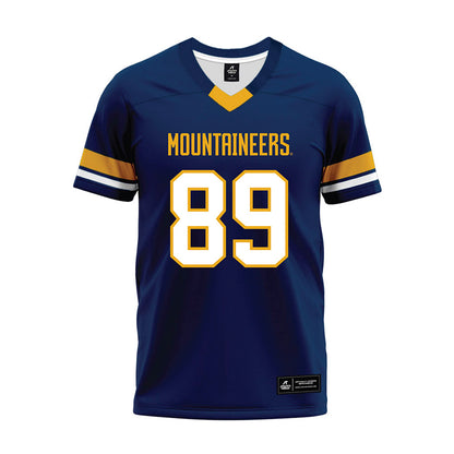 West Virginia - NCAA Football : Tyshawn Dues - Blue Premium Football Jersey-0
