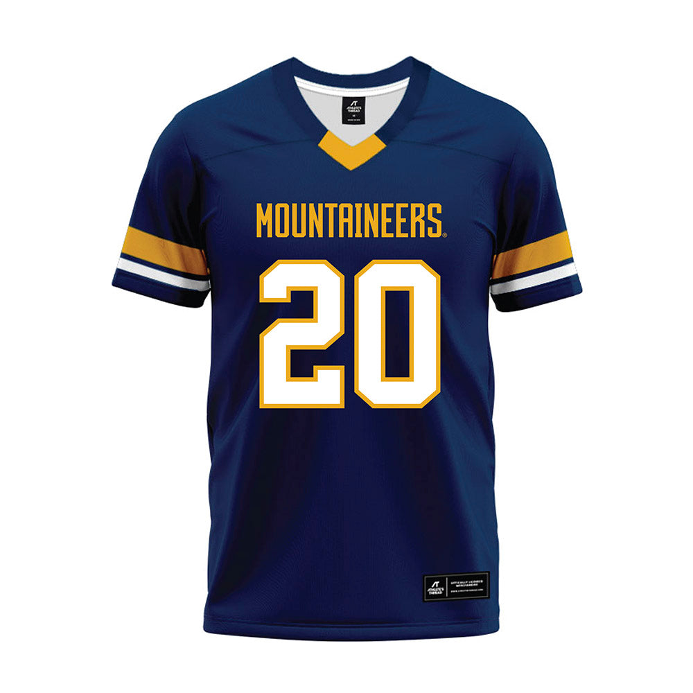 West Virginia - NCAA Football : Diore Hubbard - Blue Premium Football Jersey-0
