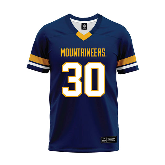 West Virginia - NCAA Football : Kannon Katzer - Blue Premium Football Jersey-0