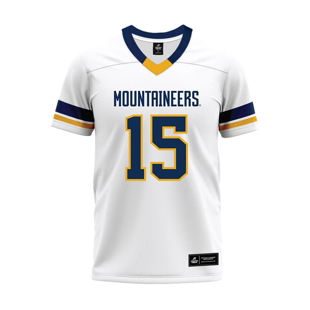 West Virginia - NCAA Football : Ben Cutter - White Premium Football Jersey-0