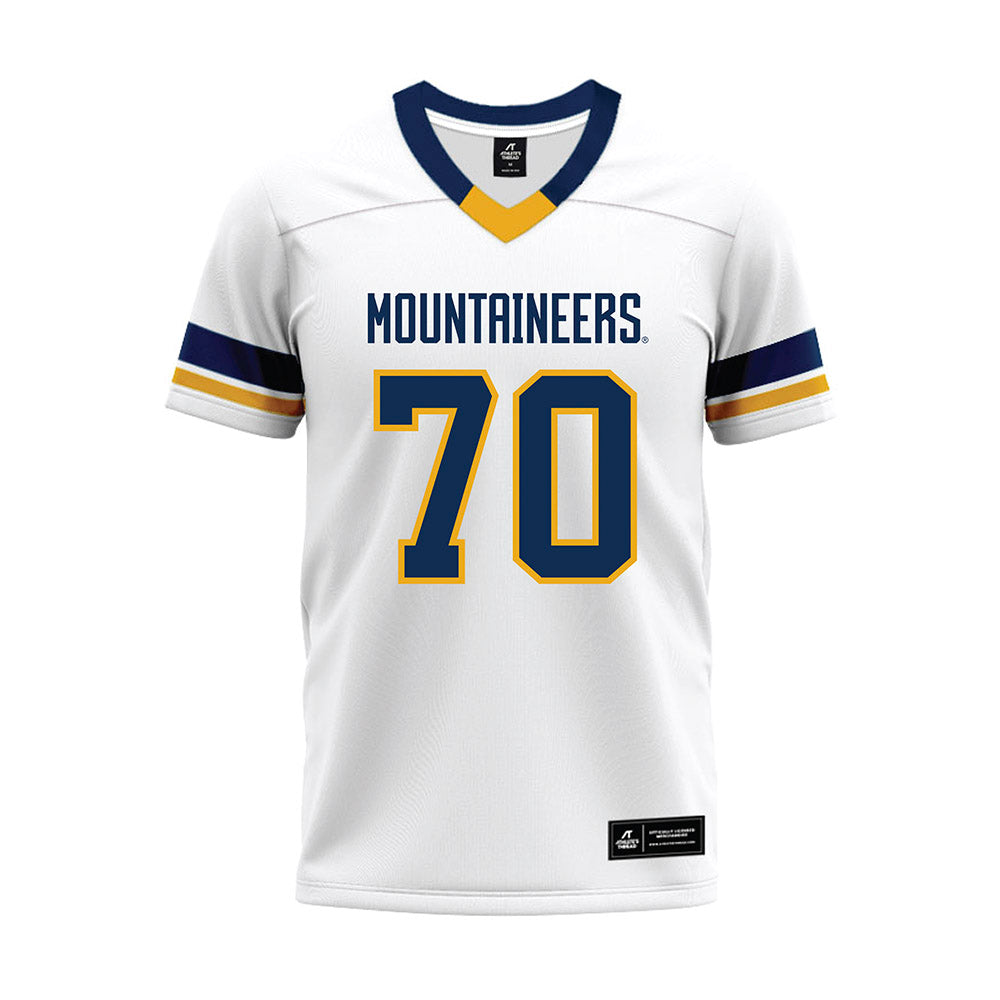 West Virginia - NCAA Football : Griffin Fogle - White Premium Football Jersey-0