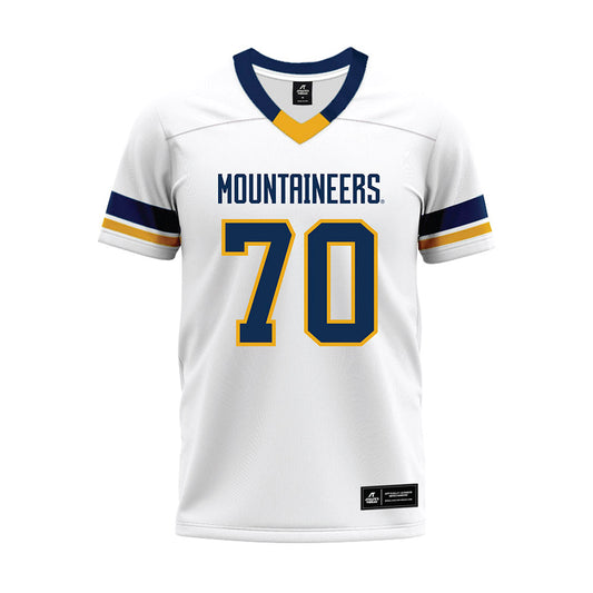 West Virginia - NCAA Football : Griffin Fogle - White Premium Football Jersey-0