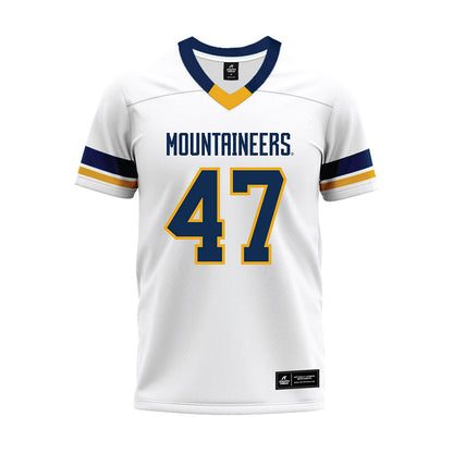West Virginia - NCAA Football : Aidan Stire - White Premium Football Jersey-0