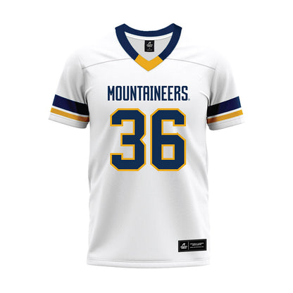 West Virginia - NCAA Football : Caden Biser - White Premium Football Jersey-0