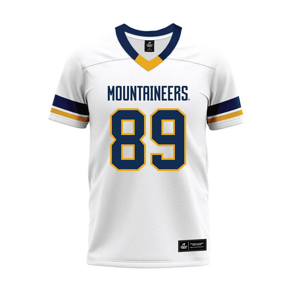 West Virginia - NCAA Football : Tyshawn Dues - White Premium Football Jersey-0