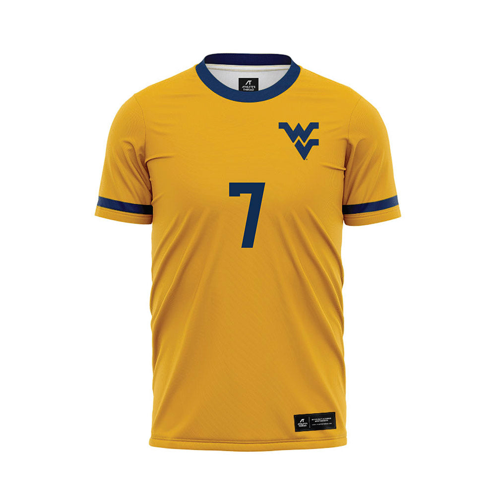 West Virginia - NCAA Men's Soccer : Marcus Caldeira - Away Soccer Jersey-0