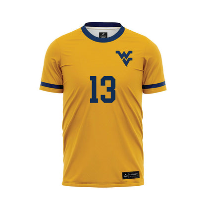 West Virginia - NCAA Men's Soccer : Steel Bayer - Away Soccer Jersey-0
