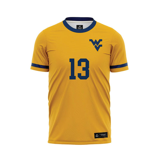 West Virginia - NCAA Men's Soccer : Steel Bayer - Away Soccer Jersey-0