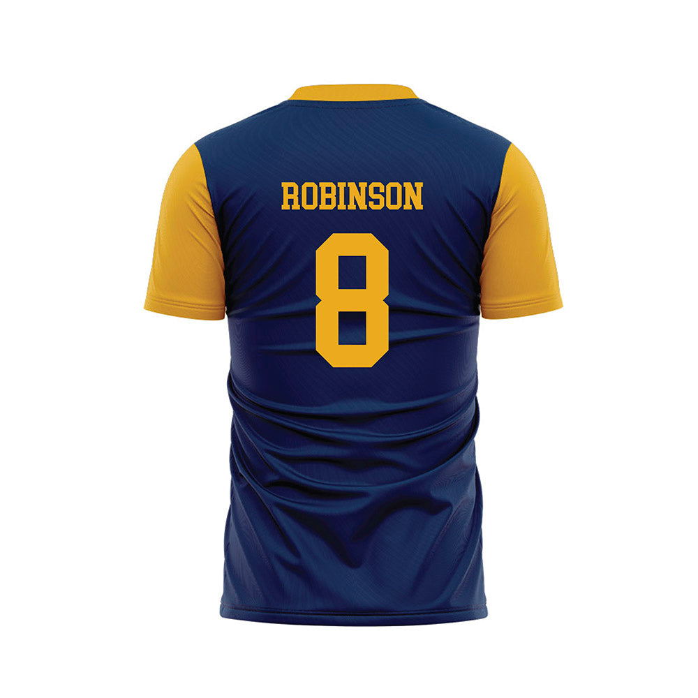 West Virginia - NCAA Women's Soccer : Gabrielle Robinson - Blue Soccer Jersey-1