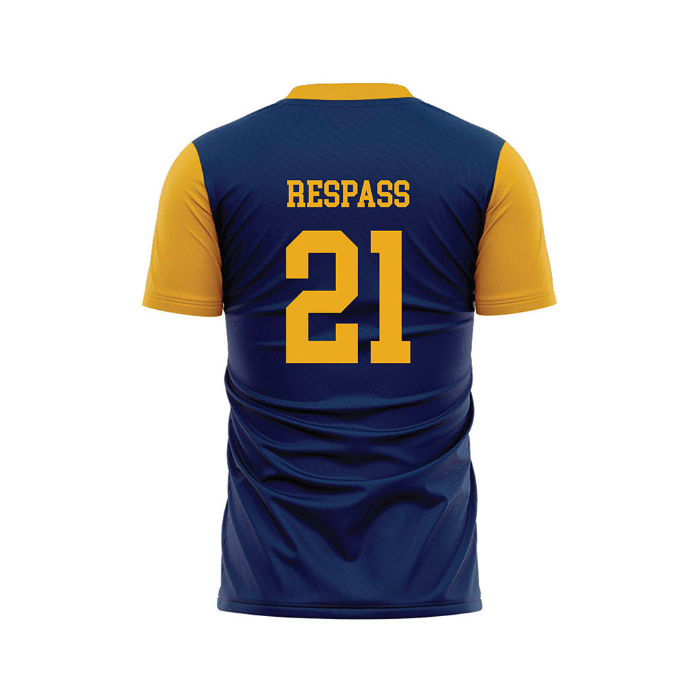 West Virginia - NCAA Women's Soccer : Ajanae Respass - Blue Soccer Jersey-1