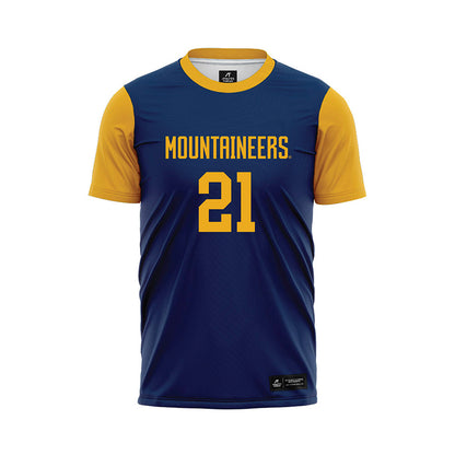 West Virginia - NCAA Women's Soccer : Ajanae Respass - Blue Soccer Jersey-0