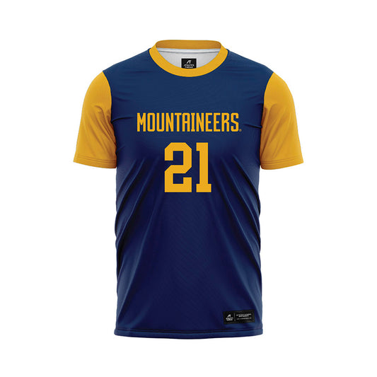 West Virginia - NCAA Women's Soccer : Ajanae Respass - Blue Soccer Jersey-0