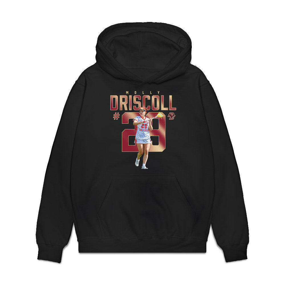 Boston College - NCAA Women's Lacrosse : Molly Driscoll - Graphic Tee Premium Hooded Sweatshirt-0
