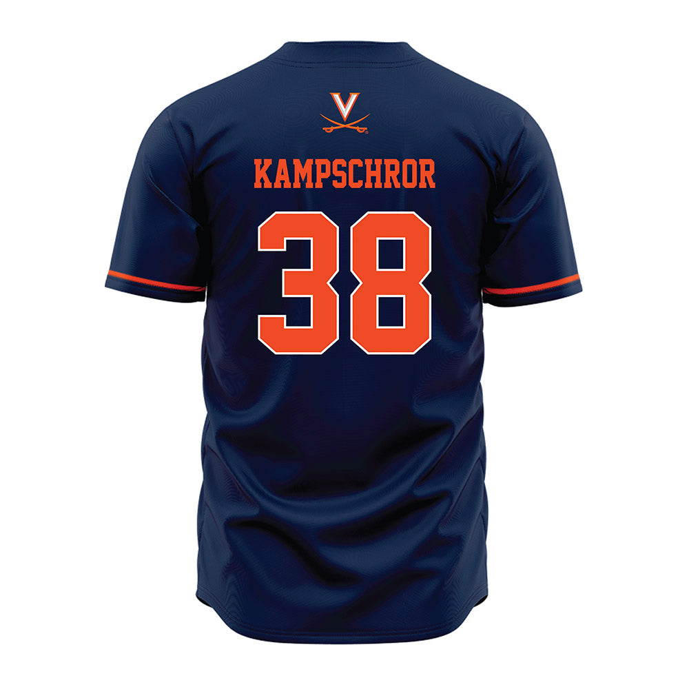 Virginia - NCAA Baseball : Dean Kampschror - Navy Jersey-1