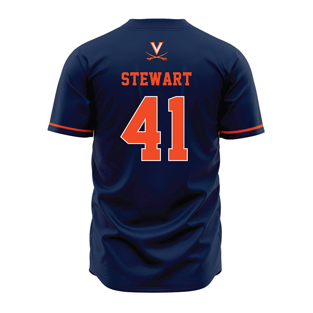 Virginia - NCAA Baseball : Thomas Stewart - Navy Jersey-1