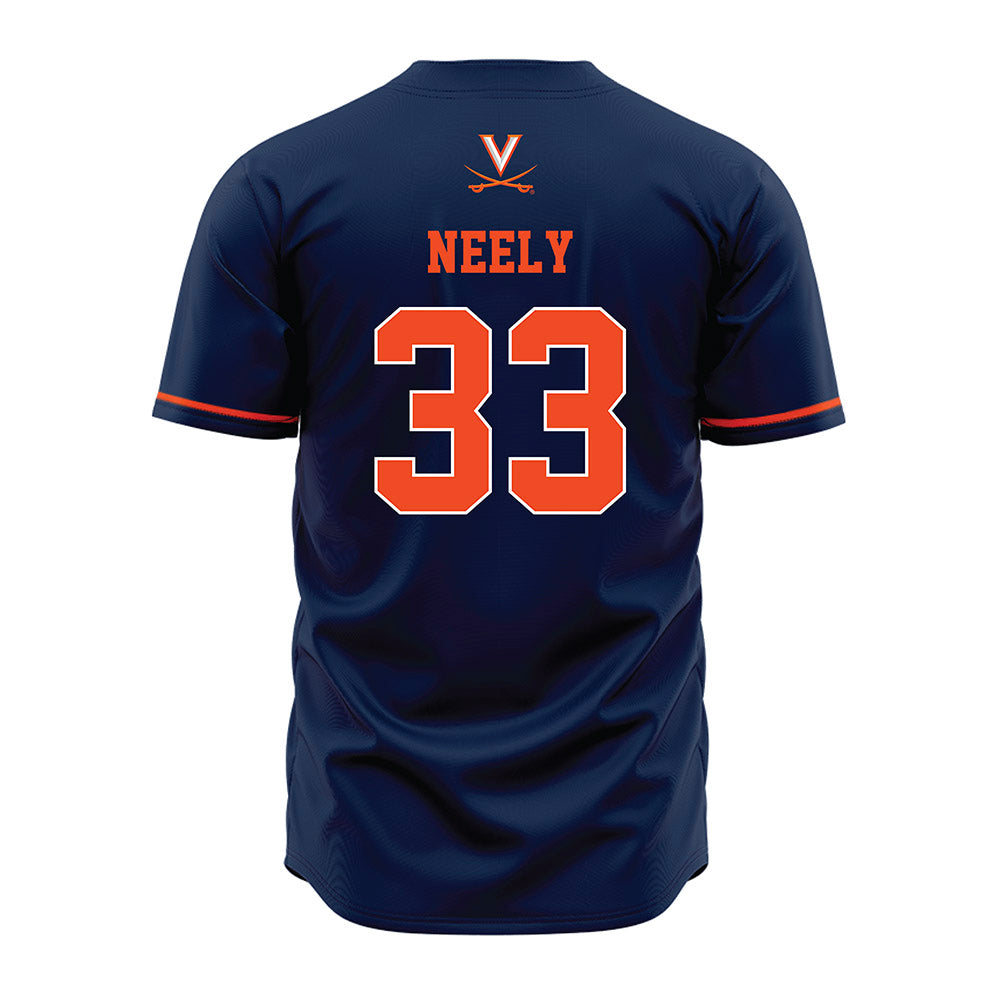 Virginia - NCAA Baseball : Bryce Neely - Navy Jersey-1