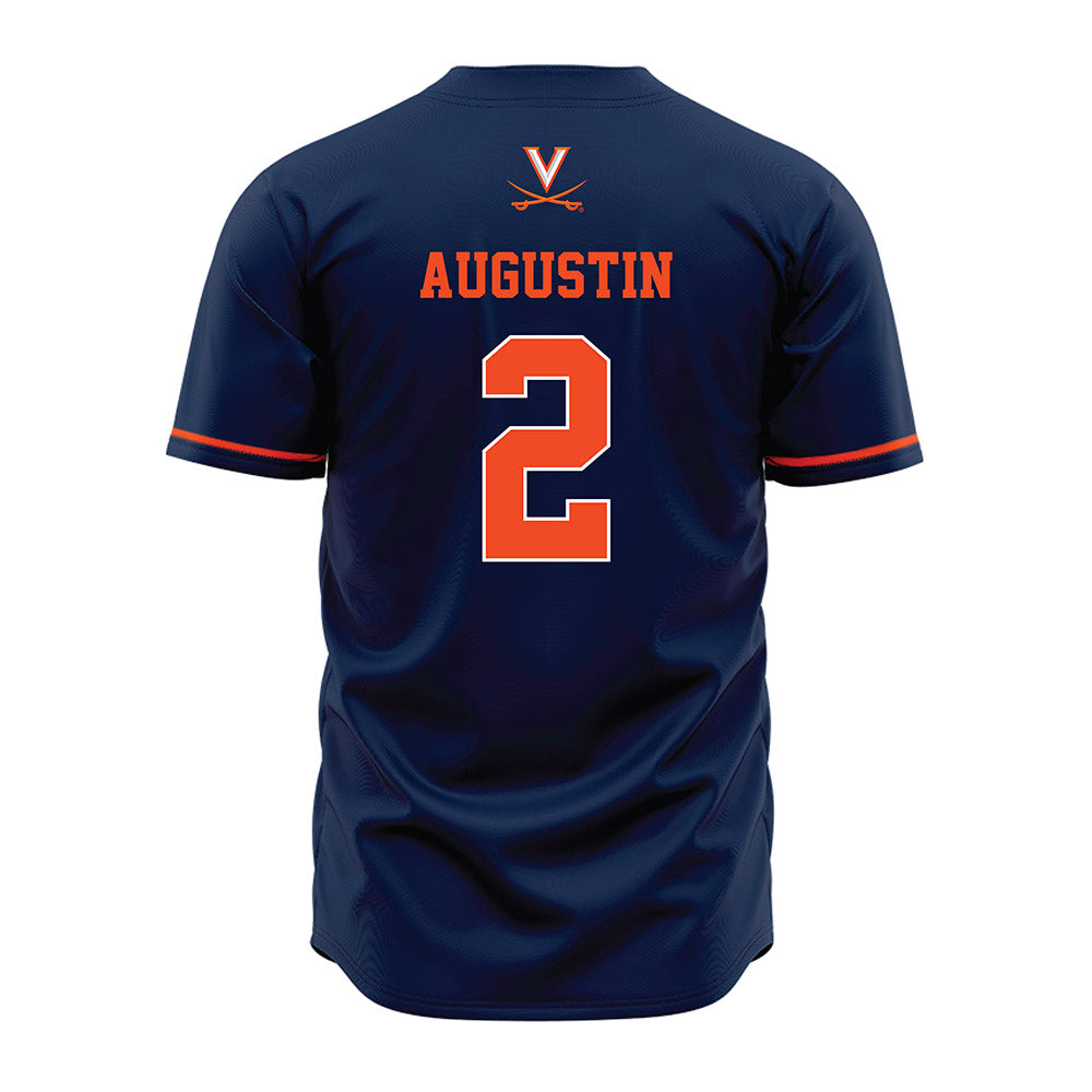 Virginia - NCAA Baseball : Matt Augustin - Navy Jersey-1