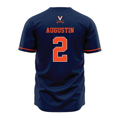 Virginia - NCAA Baseball : Matt Augustin - Navy Jersey-1