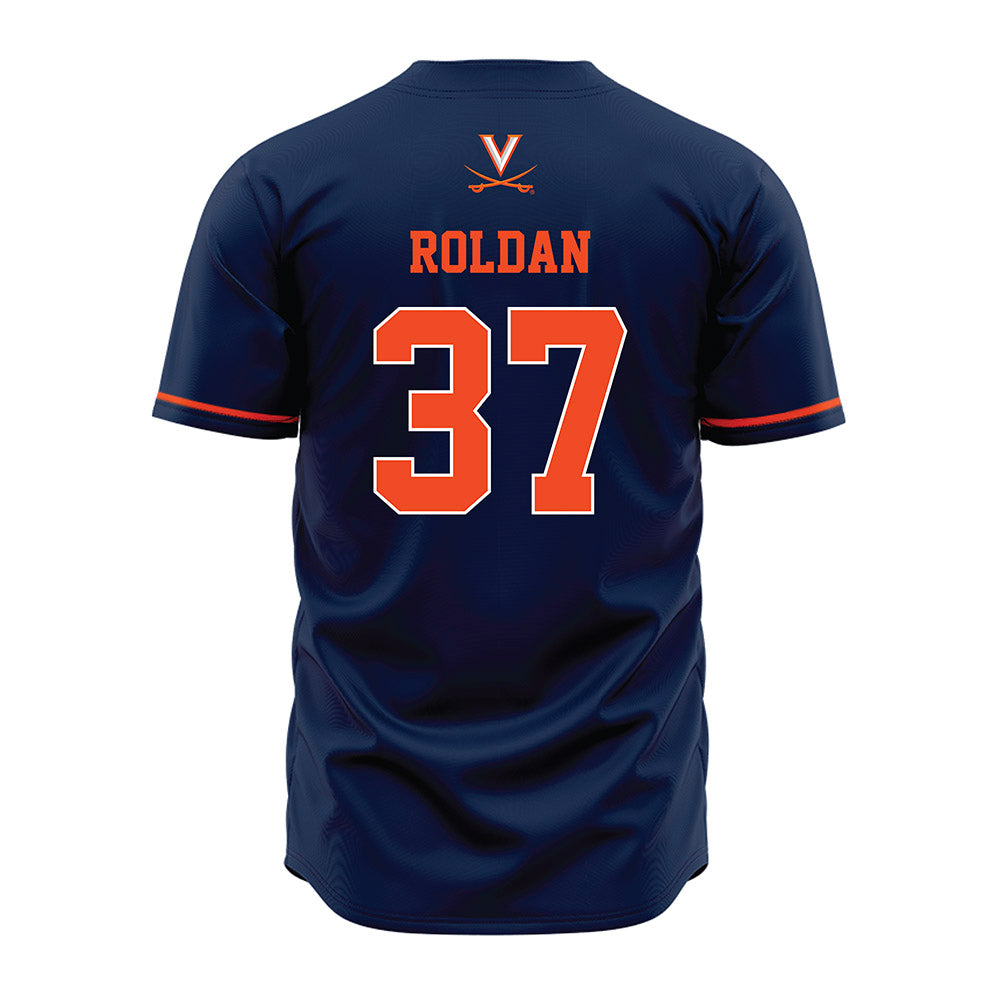 Virginia - NCAA Baseball : Tommy Roldan - Navy Jersey-1