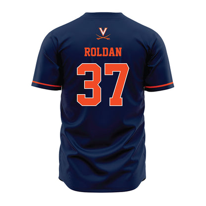 Virginia - NCAA Baseball : Tommy Roldan - Navy Jersey-1