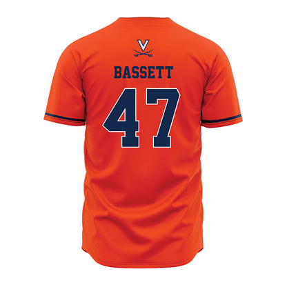 Virginia - NCAA Baseball : Nate Bassett - Orange Jersey-1