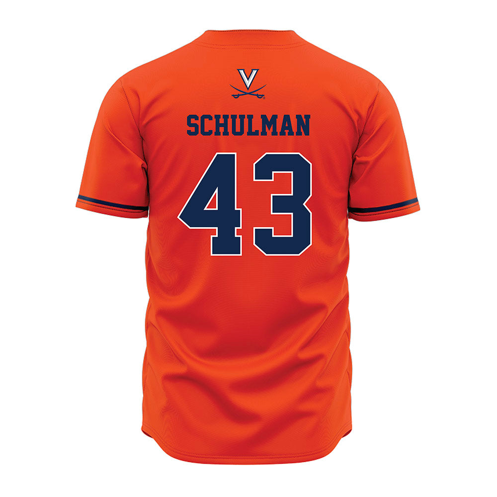 Virginia - NCAA Baseball : Ben Schulman - Orange Jersey-1