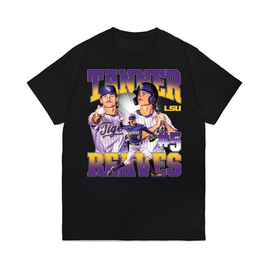 LSU - NCAA Baseball : Tanner Reaves - Collage Premium T-Shirt-0