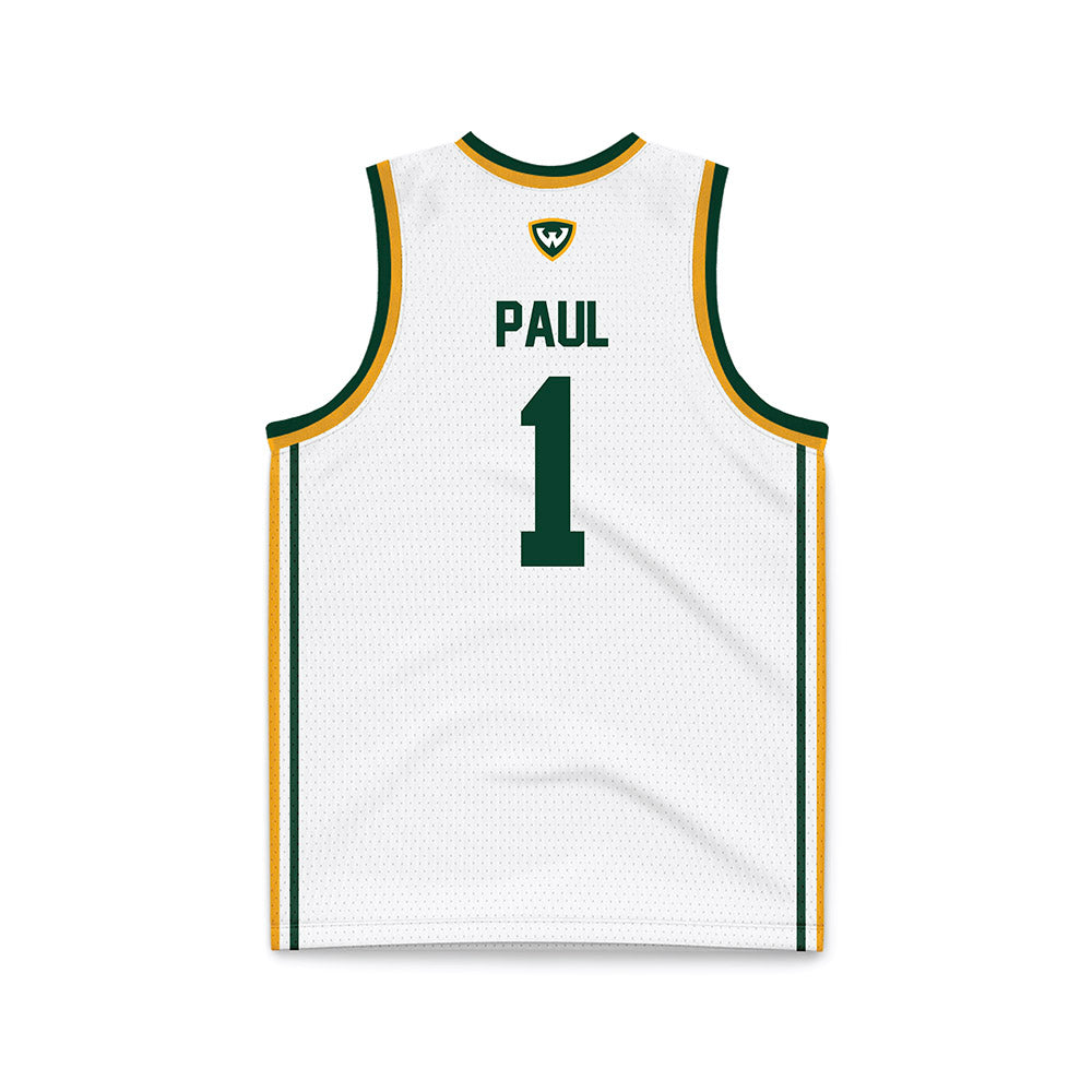 Wayne State - NCAA Men's Basketball : Carlos Paul - White Basketball Jersey-1