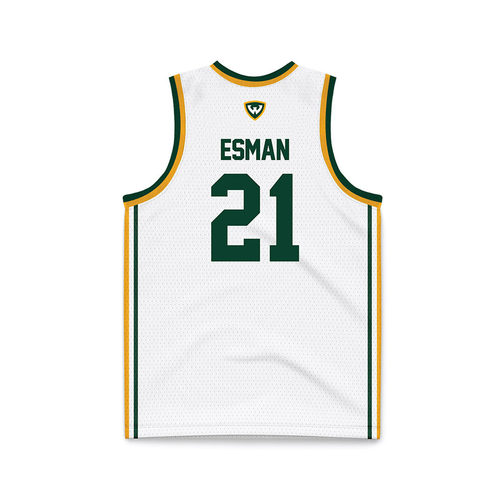 Wayne State - NCAA Men's Basketball : Bryce Esman - White Basketball Jersey-1