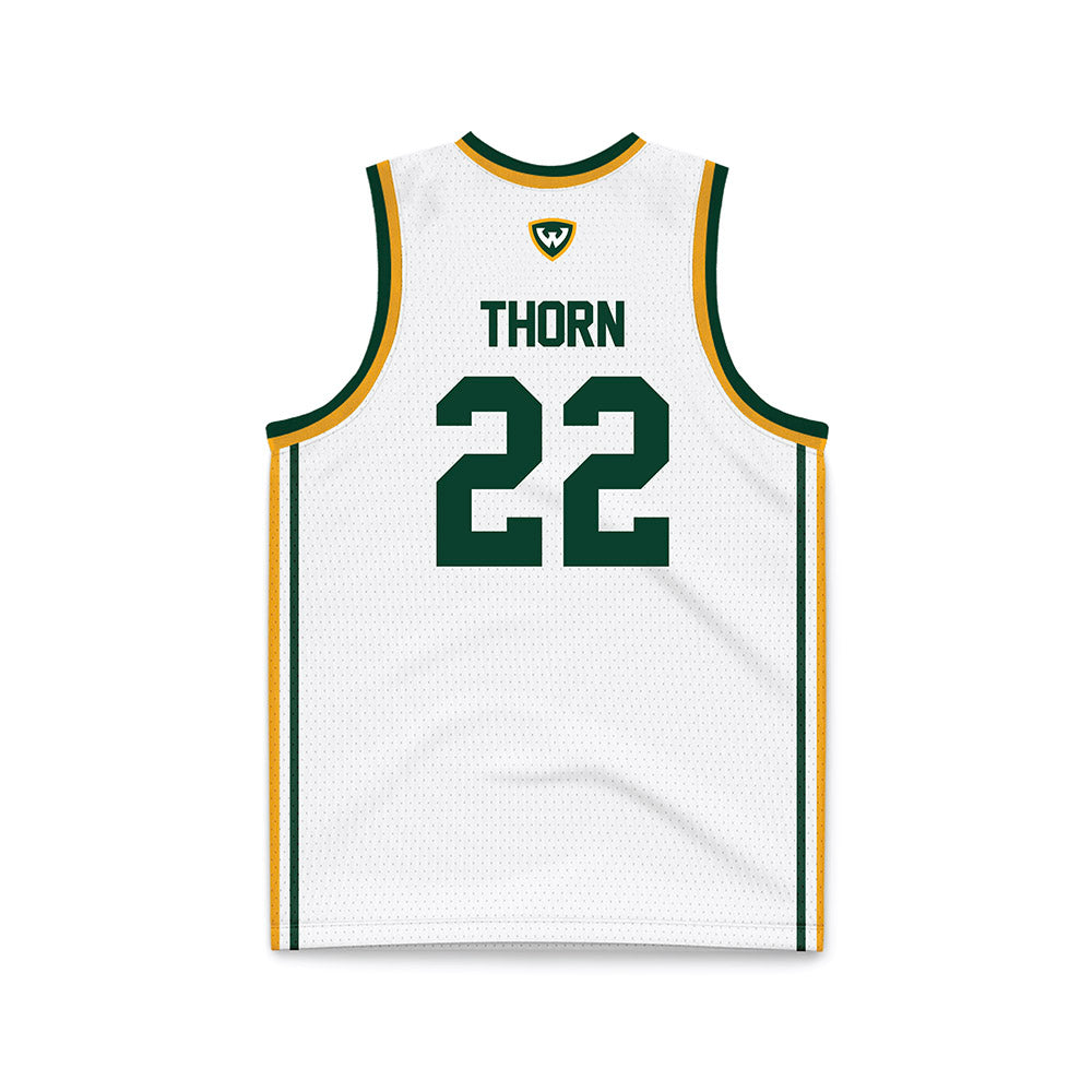 Wayne State - NCAA Men's Basketball : Marshall Thorn - White Basketball Jersey-1