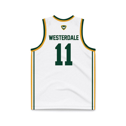Wayne State - NCAA Men's Basketball : Luke Westerdale - White Basketball Jersey-1