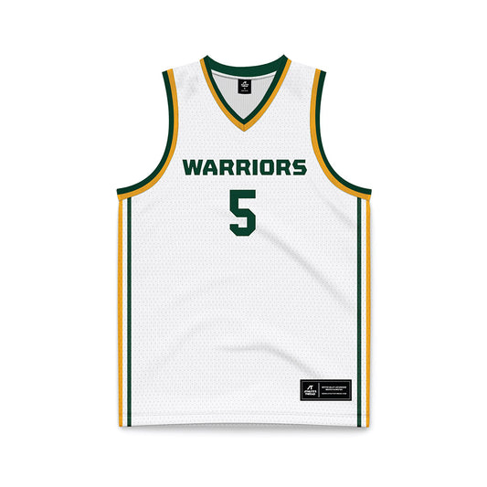 Wayne State - NCAA Men's Basketball : Jalen Jenkins - White Basketball Jersey-0