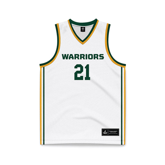 Wayne State - NCAA Men's Basketball : Bryce Esman - White Basketball Jersey-0