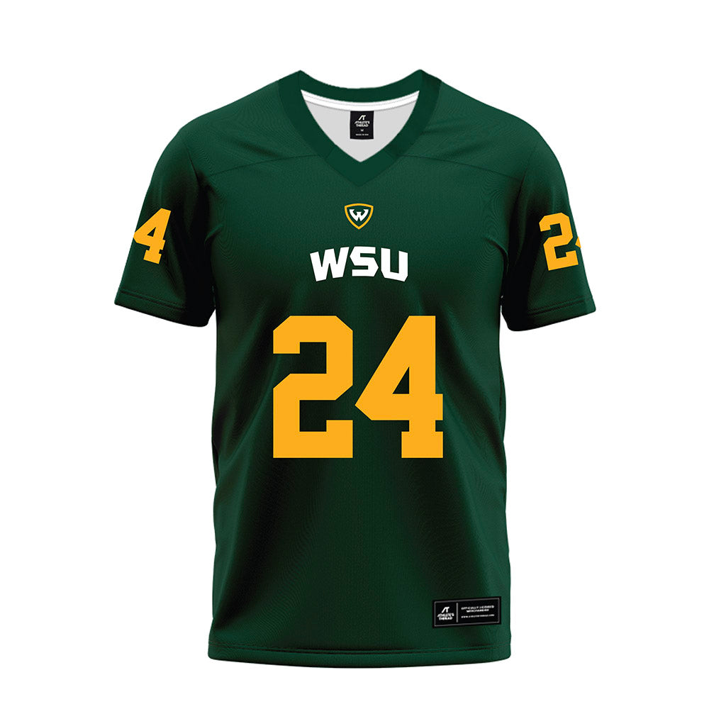 Wayne State - NCAA Football : Jasir Rahaman - Green Premium Football Jersey-0