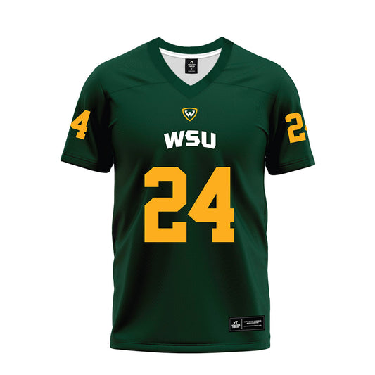 Wayne State - NCAA Football : Jasir Rahaman - Green Premium Football Jersey-0