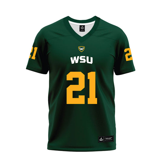 Wayne State - NCAA Football : Christopher Gillam - Green Premium Football Jersey-0
