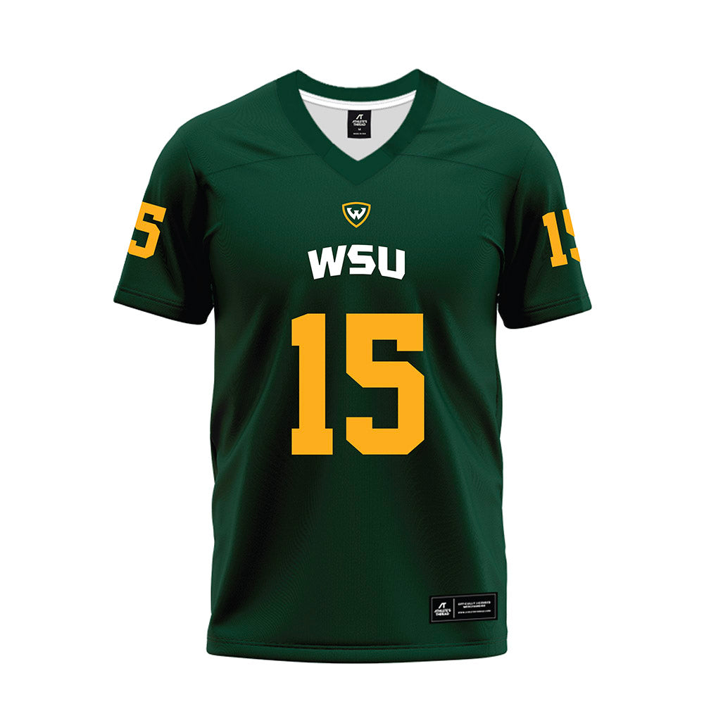 Wayne State - NCAA Football : Amauri Haller - Green Premium Football Jersey-0