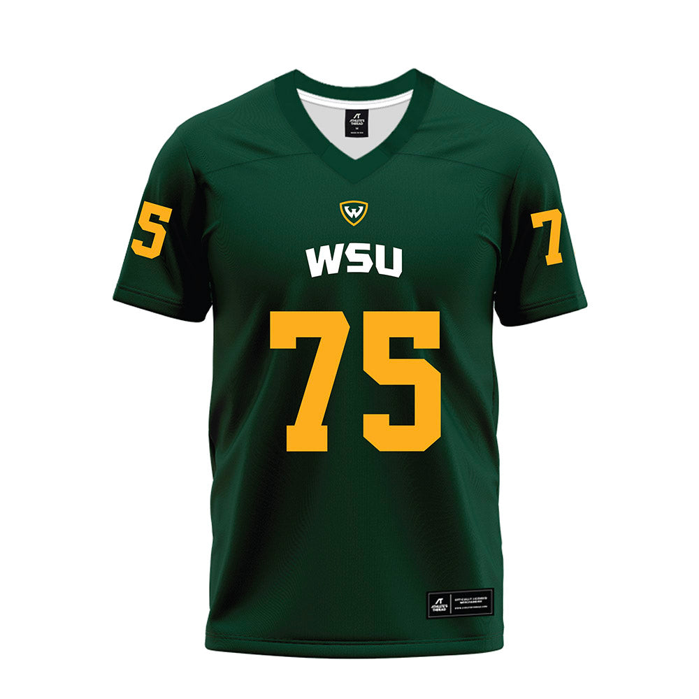 Wayne State - NCAA Football : Richardo Wourman - Green Premium Football Jersey-0