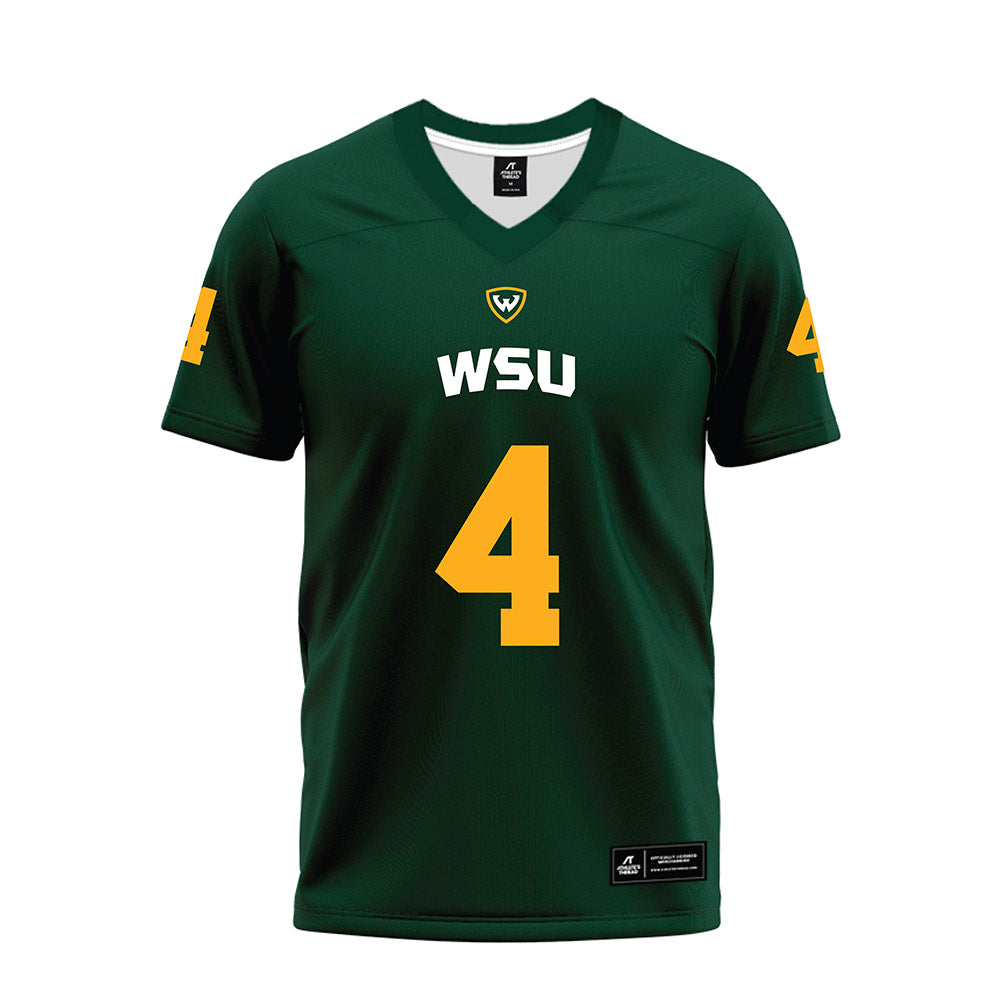 Wayne State - NCAA Football : Peyton Hatten - Green Premium Football Jersey-0