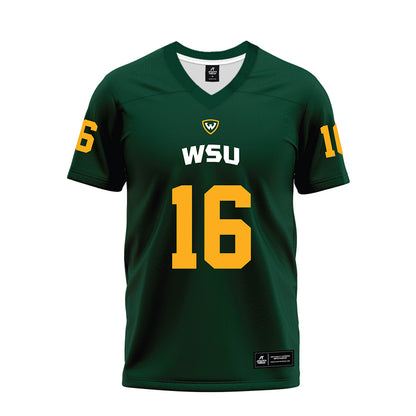 Wayne State - NCAA Football : Phillip Cato - Green Premium Football Jersey-0