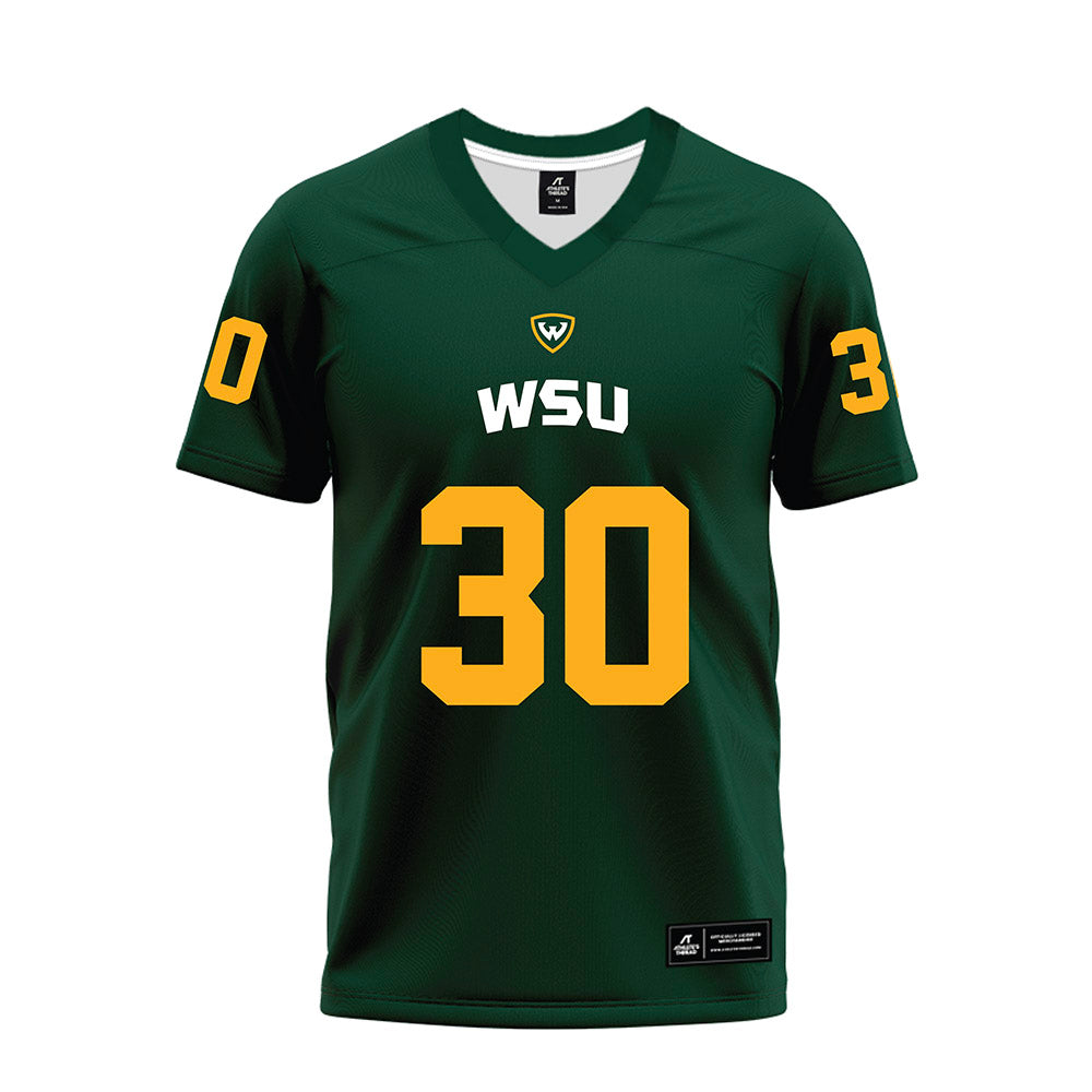 Wayne State - NCAA Football : George Sanchez-Murillo - Green Premium Football Jersey-0