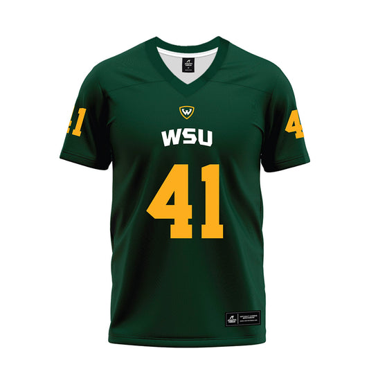 Wayne State - NCAA Football : Liam Distelzweig - Green Premium Football Jersey-0