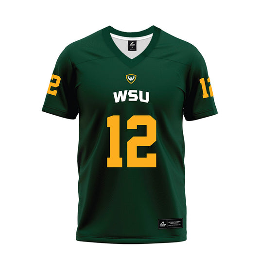 Wayne State - NCAA Football : Liam Distelzweig - Green Premium Football Jersey-0