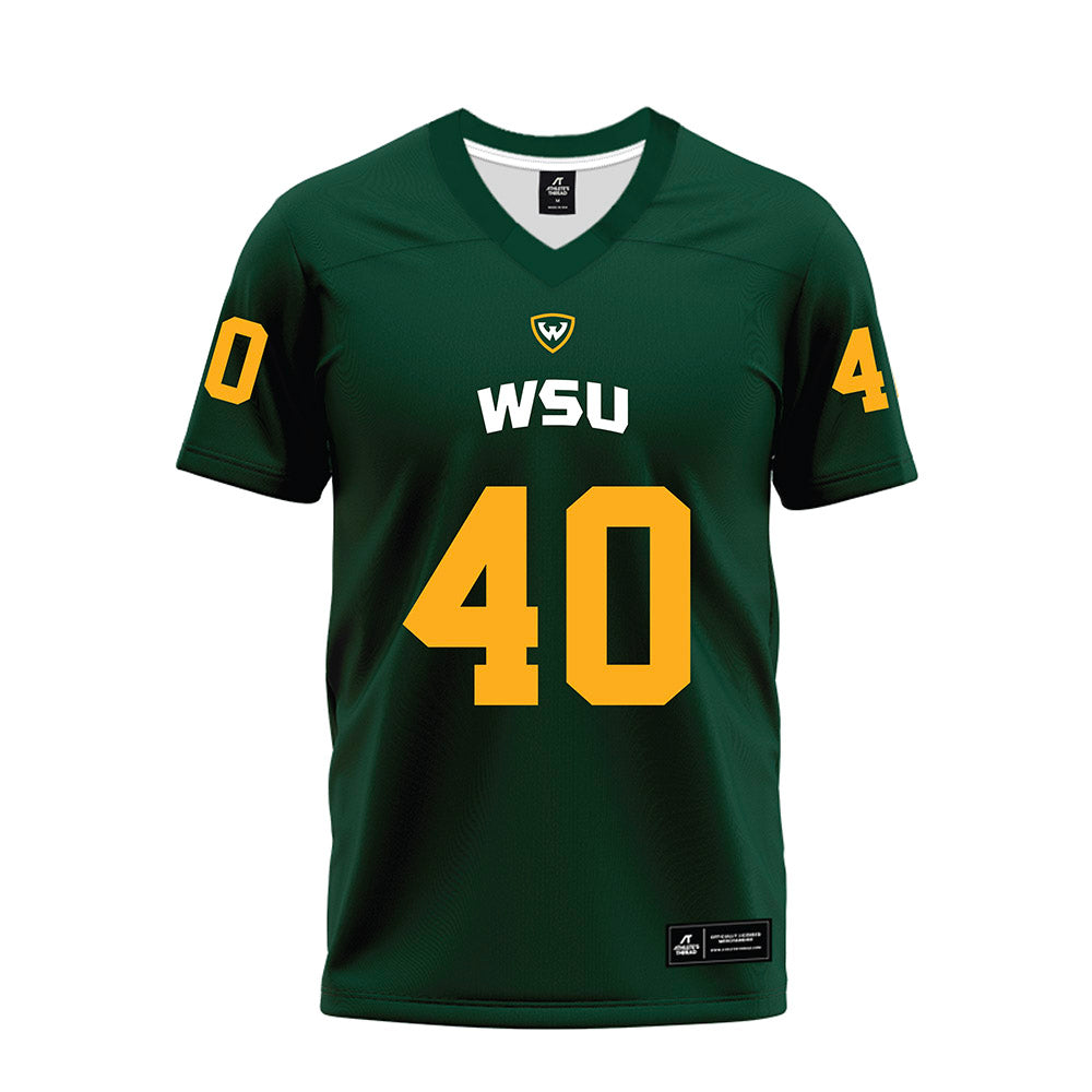 Wayne State - NCAA Football : Griffin Nowak - Green Premium Football Jersey-0